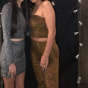 Two Piece Gold Glitter set